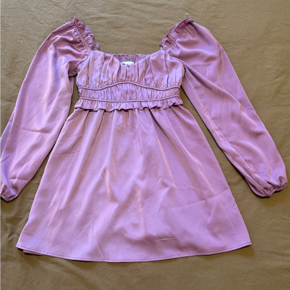 Altar'd State Pink Long Sleeve Dress